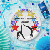 Gymnastiek is beter bij vrienden papieren bordje (Feest)