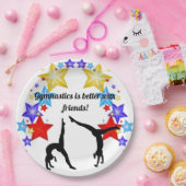 Gymnastiek is beter bij vrienden papieren bordje (Feest)