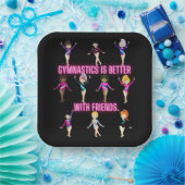 Gymnastiek is beter bij vrienden papieren bordje (Feest)
