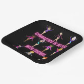 Gymnastiek is beter bij vrienden papieren bordje (Gebogen)