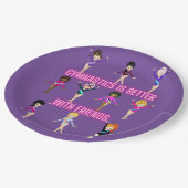 Gymnastiek is beter bij vrienden papieren bordje (Gekanteld)