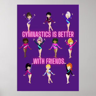 Gymnastiek is beter bij vrienden poster