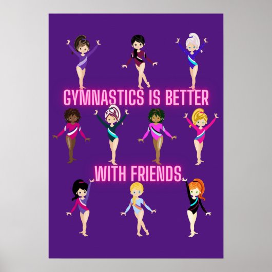 Gymnastiek is beter bij vrienden poster (Voorkant)