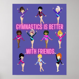 Gymnastiek is beter bij vrienden poster