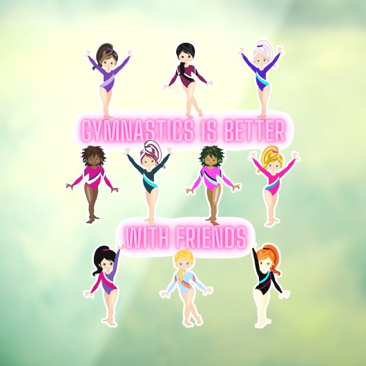 Gymnastiek is beter bij vrienden raamsticker (Vel 3)