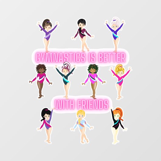 Gymnastiek is beter bij vrienden raamsticker (Vel)