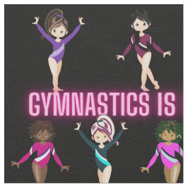 Gymnastiek is beter bij vrienden roze lettertype stof