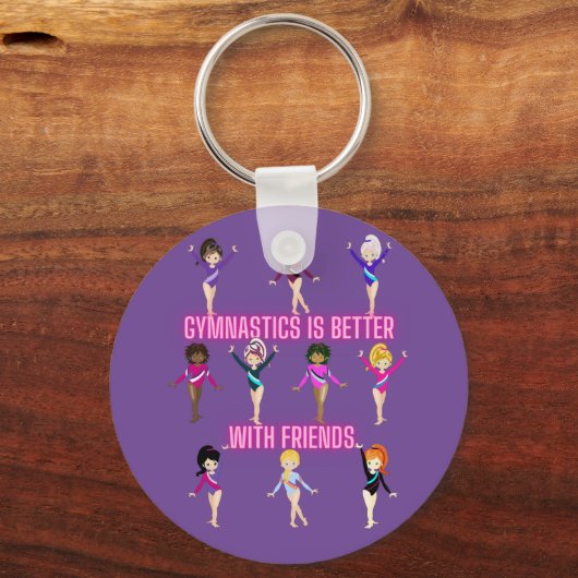 Gymnastiek is beter bij vrienden sleutelhanger (Voorkant)