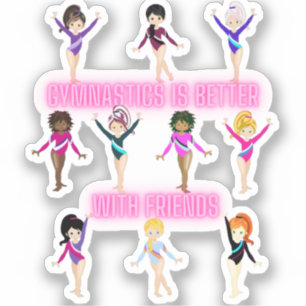 Gymnastiek is beter bij vrienden sticker