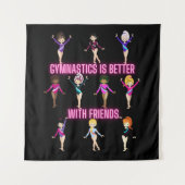 Gymnastiek is beter bij vrienden wandkleed (Voorkant)