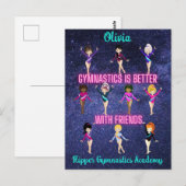 Gymnastiek is beter met gepersonaliseerde vrienden briefkaart (Voorkant / Achterkant)