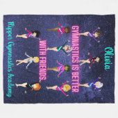 Gymnastiek is beter met gepersonaliseerde vrienden fleece deken (Voorkant (Horizontaal))