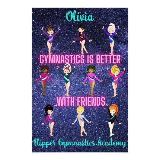 Gymnastiek is beter met gepersonaliseerde vrienden foto afdruk (Voorkant)