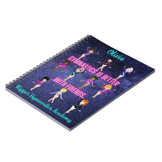 Gymnastiek is beter met gepersonaliseerde vrienden notitieboek (Linkerzijde)