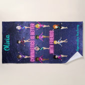 Gymnastiek is beter met gepersonaliseerde vrienden strandlaken (Voorkant)