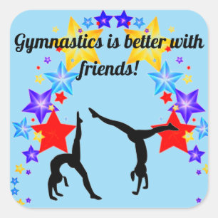 Gymnastiek is beter met vrienden Blue Sticker