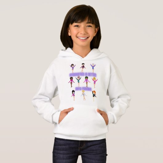 Gymnastiek is beter met vrienden Hoodie (Voorkant volledig)