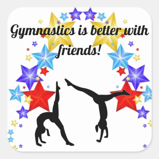 Gymnastiek is beter met vrienden Sticker (Voorkant)