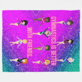 Gymnastiek is beter met vriendjes fleece deken (Voorkant (Horizontaal))