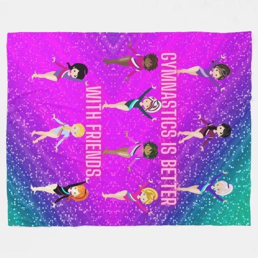 Gymnastiek is beter met vriendjes fleece deken (Voorkant (Horizontaal))