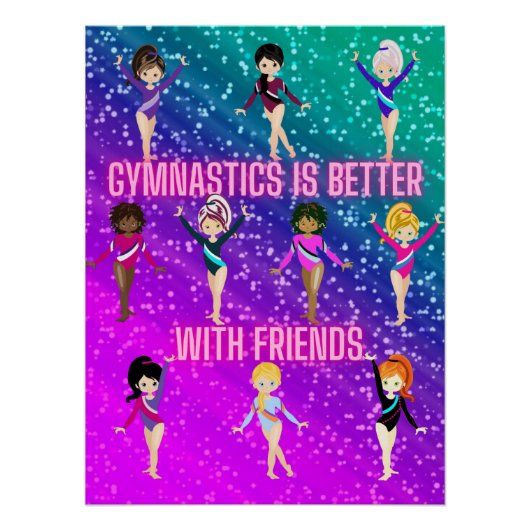 Gymnastiek is beter met vriendjes perfect poster (Voorkant)