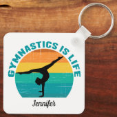 Gymnastiek is een prachtig leven met zonneschijn o sleutelhanger (Achterkant)