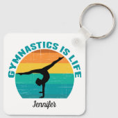 Gymnastiek is een prachtig leven met zonneschijn o sleutelhanger (Achterkant)