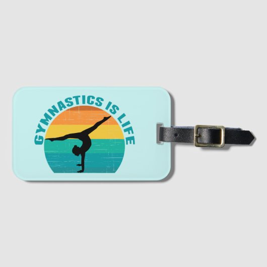 Gymnastiek is het Blauwgroen leven van de mooie Su Bagagelabel (Voorkant (horizontaal))