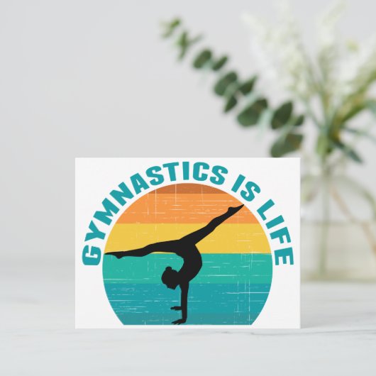 Gymnastiek is het Blauwgroen leven van de mooie Su Briefkaart (Staand voorkant)