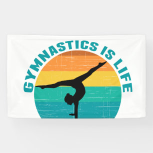 Gymnastiek is het leven mooie Sunset Gymnast Spandoek