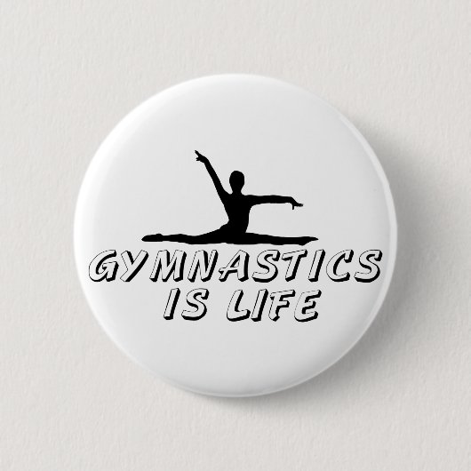 Gymnastiek is leven ronde button 5,7 cm (Voorkant)