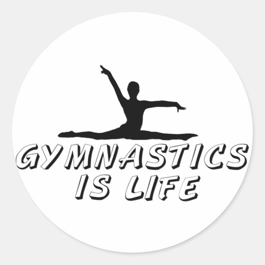 Gymnastiek is leven ronde sticker (Voorkant)