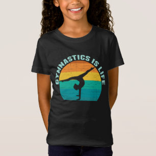 Gymnastiek is Life Cool Sunset Gymnast Girls T-shirt