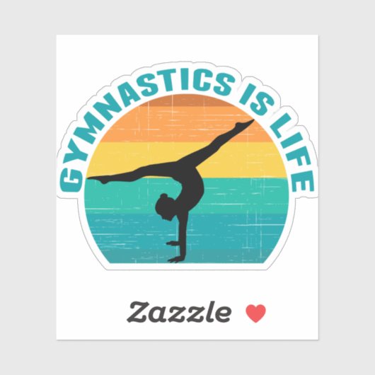 Gymnastiek is Life Cool Sunset Gymnast Sticker (Vel)