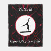 Gymnastiek is mijn leven Aangepaste Gymnast Balanc Fleece Deken (Voorkant)