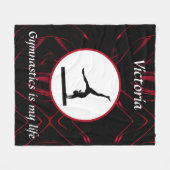Gymnastiek is mijn leven Aangepaste Gymnast Balanc Fleece Deken (Voorkant (Horizontaal))