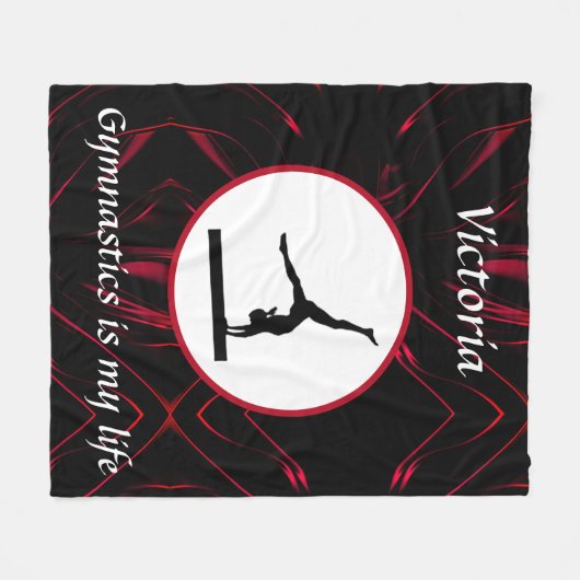 Gymnastiek is mijn leven Aangepaste Gymnast Balanc Fleece Deken (Voorkant (Horizontaal))