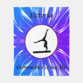 Gymnastiek is mijn leven Aangepaste Gymnast Balanc Fleece Deken (Voorkant)