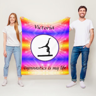 Gymnastiek is mijn leven Aangepaste Gymnast Balanc Fleece Deken