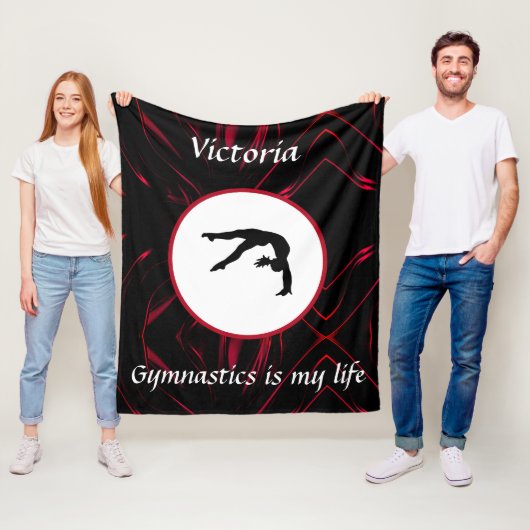 Gymnastiek is mijn leven - Custom Gymnast Tumble Fleece Deken (In situ)