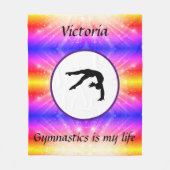 Gymnastiek is mijn leven - Custom Gymnast Tumble Fleece Deken (Voorkant)