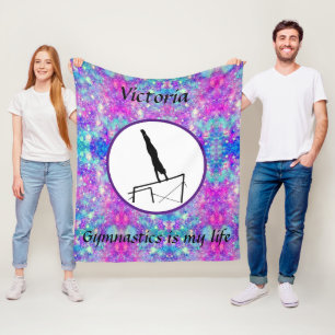 Gymnastiek is mijn leven - Custom Gymnast Uneven B Fleece Deken