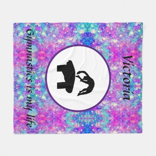 Gymnastiek is mijn leven - Custom Gymnast Vault Fleece Deken (Voorkant (Horizontaal))