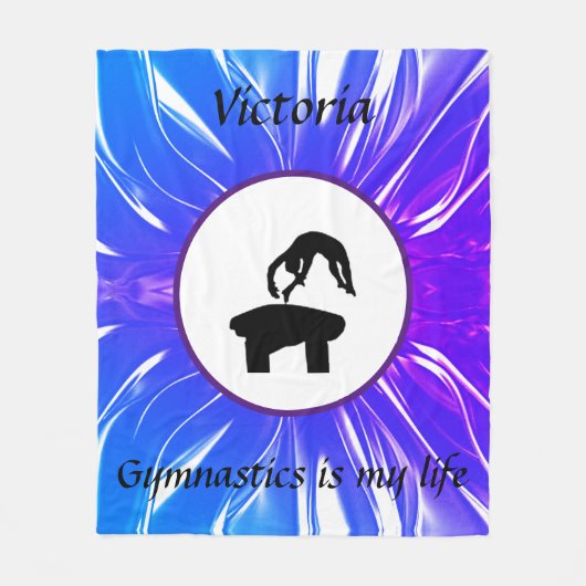 Gymnastiek is mijn leven - Custom Gymnast Vault Fleece Deken (Voorkant)