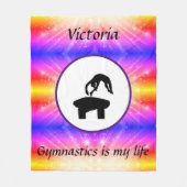 Gymnastiek is mijn leven - Custom Gymnast Vault Fleece Deken (Voorkant)