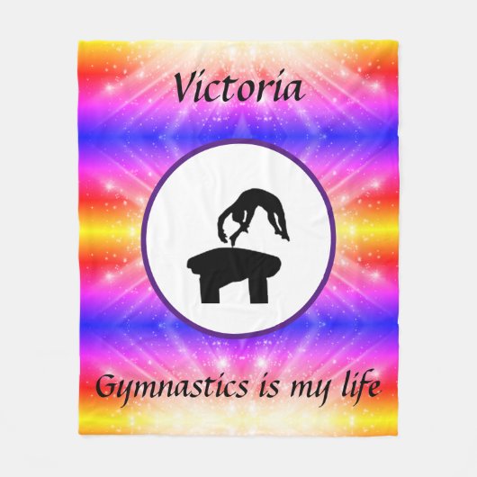 Gymnastiek is mijn leven - Custom Gymnast Vault Fleece Deken (Voorkant)