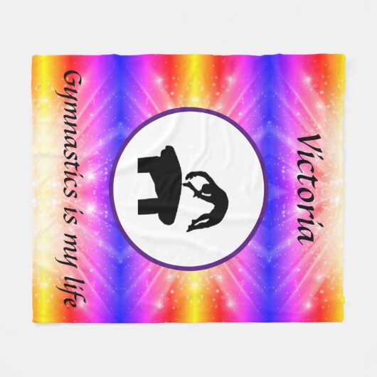Gymnastiek is mijn leven - Custom Gymnast Vault Fleece Deken (Voorkant (Horizontaal))