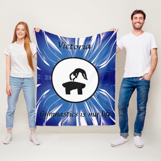 Gymnastiek is mijn leven - Custom Gymnast Vault Fleece Deken (In situ)