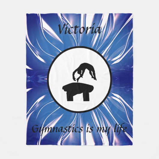 Gymnastiek is mijn leven - Custom Gymnast Vault Fleece Deken (Voorkant)