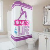 Gymnastiek is mijn leven douchegordijn (In situ)